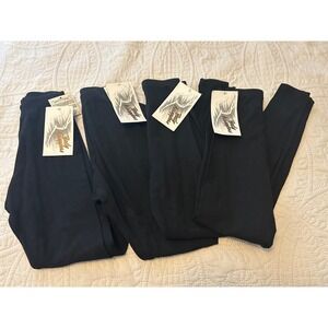 Vintage Body Wrappers Black Dance Leggings Petite Lot of 4 NWT Lycra Coolmax